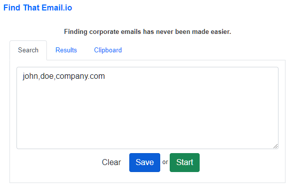 Example find email by name